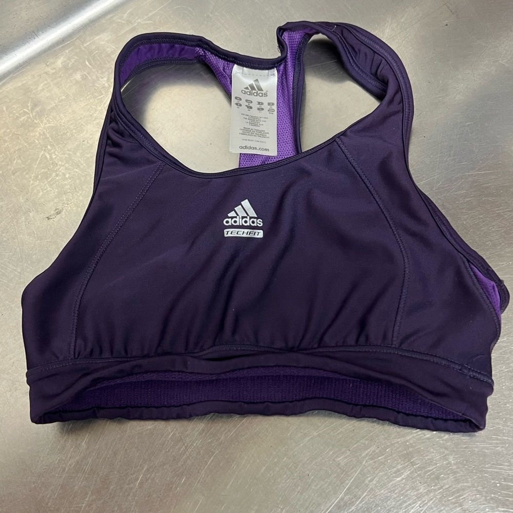 Adidas Purple Wireless Unlined Racerback Climacool Sports Bra - Medium - VGUC